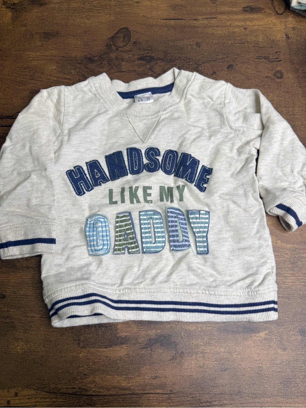 ⭐️5 for $20⭐️ Handsome Like My Daddy Light Gray Kids Sweatshirt George 6-12M